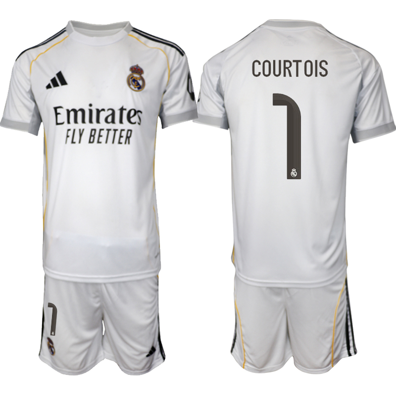 Men 2025-2026 Club Real Madrid home white #1 Soccer Jersey 02